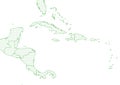 Map central America with green outline and dotted surface Royalty Free Stock Photo