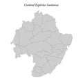 map of Central Espirito-Santense is a mesoregion in Espirito San Royalty Free Stock Photo