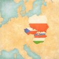 Map of Central Europe - Visegrad Group