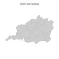 map of Centro Sul Cearense is a mesoregion in Ceara with borders Royalty Free Stock Photo