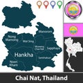 Map of Chai Nat, Thailand
