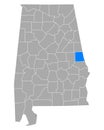 Map of Chambers in Alabama