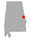 Map of Chambers in Alabama