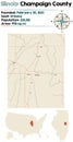 Map of Champaign County in Illinois Royalty Free Stock Photo