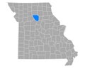 Map of Chariton in Missouri Royalty Free Stock Photo
