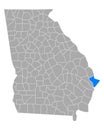 Map of Chatham in Georgia