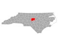 Map of Chatham in North Carolina