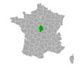 Map of Cher in France