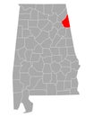 Map of Cherokee in Alabama