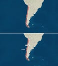 The map of Chile with text, textless