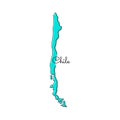 Map of Chile Vector Design Template.