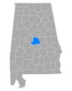 Map of Chilton in Alabama