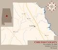 Map of Chilton County in Alabama Royalty Free Stock Photo