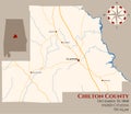 Map of Chilton County in Alabama