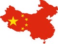 China Map with Flag