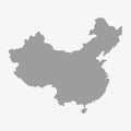 Map of China in gray on a white background Royalty Free Stock Photo