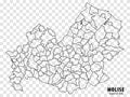 Blank map Molise of Italy. High quality map Region Molise with municipalities on transparent background