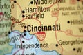 Map of Cincinnati Ohio Royalty Free Stock Photo