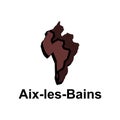 Map City of Aix Les Bains design illustration, vector symbol, sign, outline, World Map International vector template on white