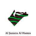 Map City of Al Jazeera Al Hamra vector design template, national borders and important cities illustration design template