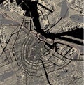 Map of the city of Amsterdam, Netherlands