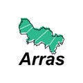 Map City of Arras vector design template, World Map International vector template with outline graphic sketch style isolated on