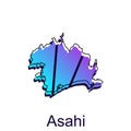 Map City of Asahi design, High detailed vector map - Japan Vector Design Template, suitable for your company