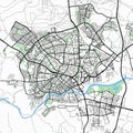 Map of the city of Beersheba. Royalty Free Stock Photo