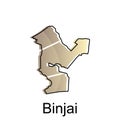 Map City of Binjai Province of North Sumatra Vector Design. Abstract, designs concept, logo design template