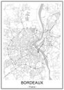 Map of the city of Bordeaux, France Royalty Free Stock Photo