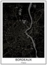 Map of the city of Bordeaux, France Royalty Free Stock Photo