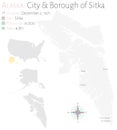 Map of City and Borough of Sitka in Alaska