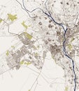 Map of the city of Cairo, Giza, Egypt