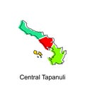 Map City of Central Tapanuli logo design, Province Of North Sumatra, World Map International vector template with outline graphic