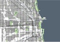 Map of the city of Chicago, USA