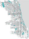 Map of the city of Chicago, USA