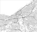 Map of the city of Cleveland, Ohio, USA