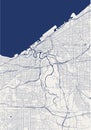 Map of the city of Cleveland, Ohio, USA