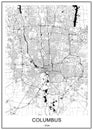 Map of the city of Columbus, Ohio, USA Royalty Free Stock Photo