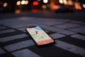 location mobile travel navigation position map gps phone direction point. Generative AI.