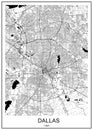 Map of the city of Dallas, Texas, USA Royalty Free Stock Photo