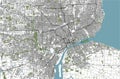 Map of the city of Detroit, Michigan, USA Royalty Free Stock Photo