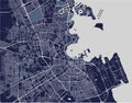 Map of the city of Doha, Qatar Royalty Free Stock Photo