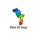 Map City of Ebel El Saqi, modern geometric colorful vector design template Royalty Free Stock Photo