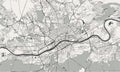 Map of the city of Frankfurt am Main, Hesse, Germany