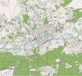 Map of the city of Frankfurt am Main, Hesse, Germany