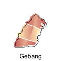 Map City of Gebang Province of North Sumatra Vector Design. Abstract, designs concept, logo design template