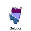 Map City of Gelugor vector design, Malaysia map with borders, cities. logotype element for template design Royalty Free Stock Photo