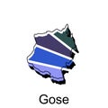 Map City of Gose geometric logo design, abstract geography modern logo Royalty Free Stock Photo