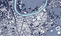 Map of the city of Grenoble, Isere, Auvergne-Rhone-Alpes, France
